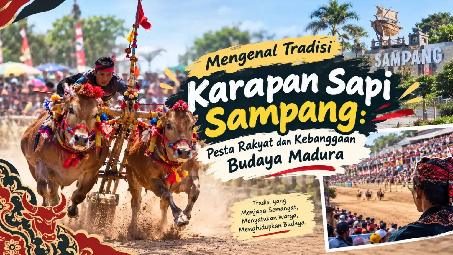 Mengenal Tradisi Karapan Sapi Sampang Pesta Rakyat dan Kebanggaan Budaya Madura